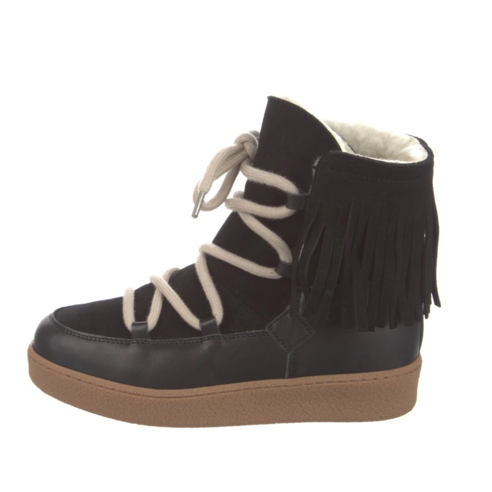 Penelope Chilvers Suede Leather Trim Embellishment Lace-Up Boots Size: US10, IT4